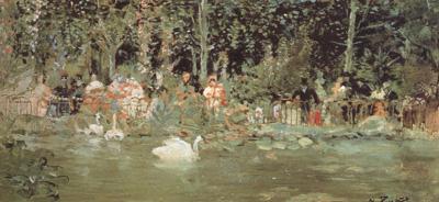 Ignacio Pinazo At the Edge of the Water Basin (nn02) France oil painting art
